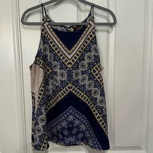 Renee‎ strappy boho geometric blouse size L